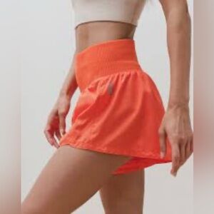 Free People-FP Movement Carpe Diem Shorts-Neon Coral-Size Large